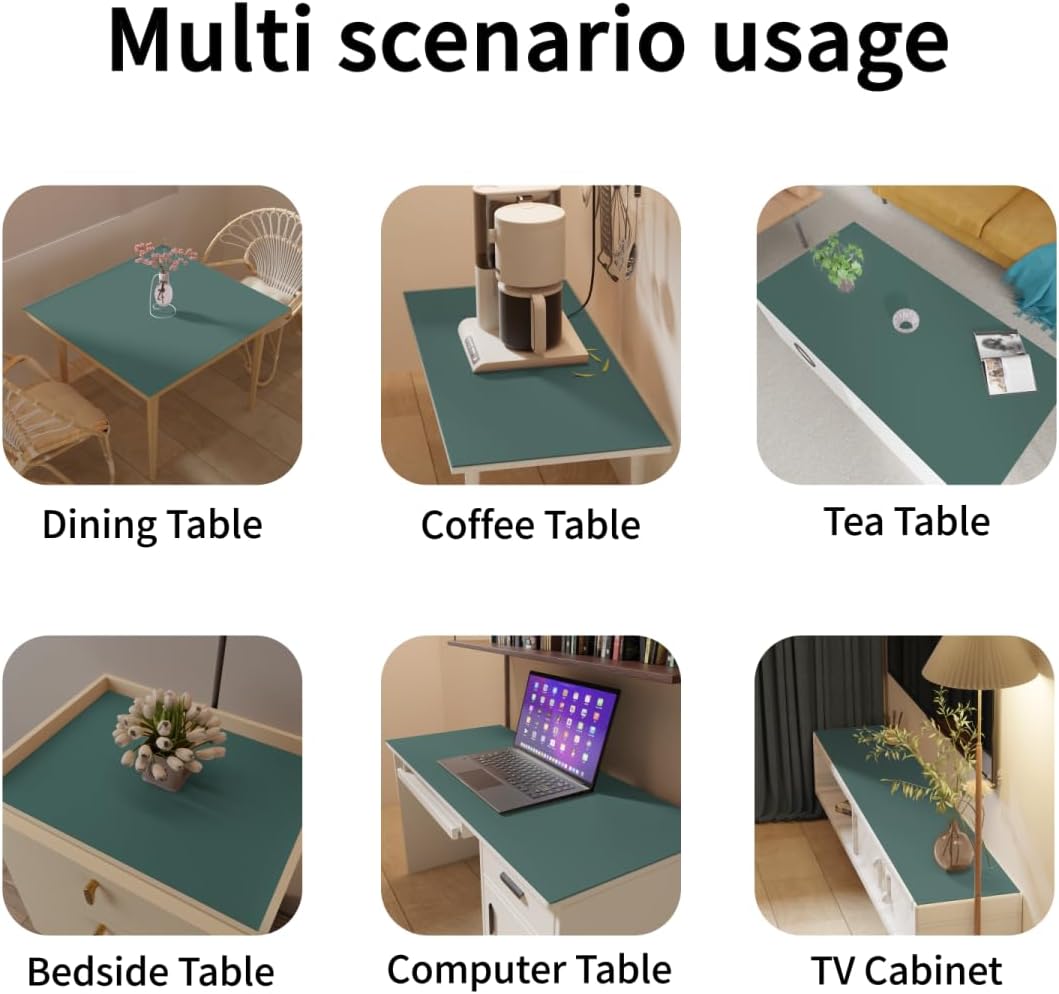 Night Stand Cover for Top - Small Table Cover Used for Bedside Table Waterproof and Easy to Clean Good Flatness Nightstand Protector Top (Aqua Blue+Gray 15.75x23.6)