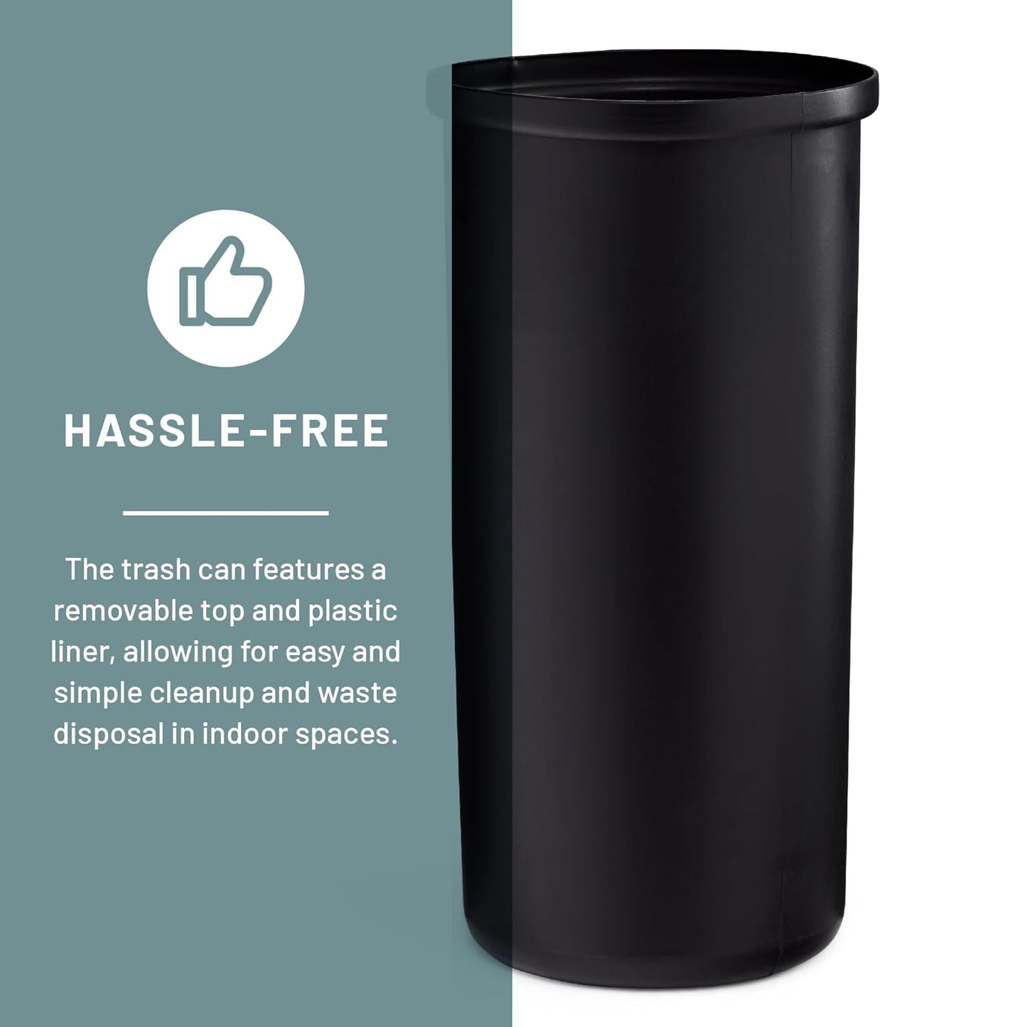 Safco Open Top Trash Can, 14 Gallon Stainless Steel Modern Garbage Can for Indoor Use, Silver