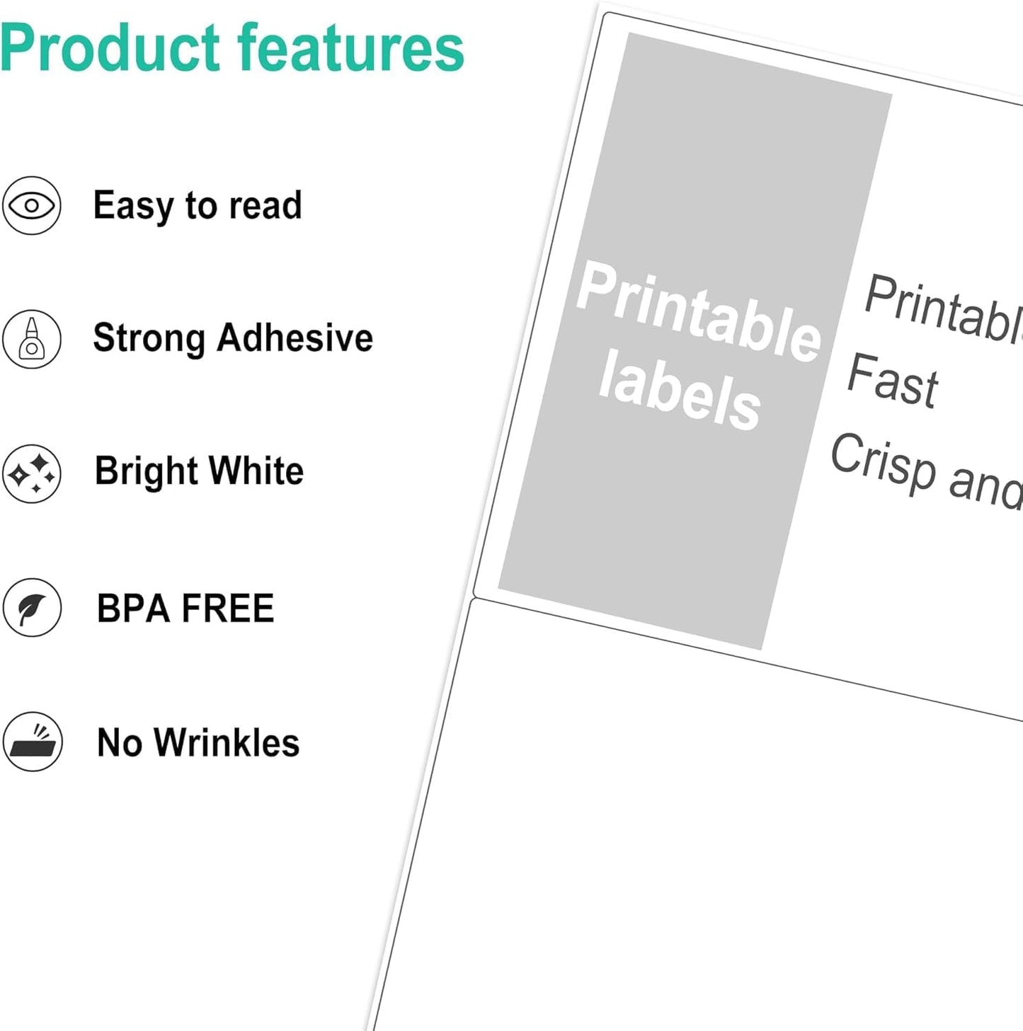 L LIKED Half Sheet Shipping Labels 2 per Sheet, 500 Sheets Printable 8.5" x 5.5" Sticker for Laser & Inkjet Printers Labels (1000 Labels)