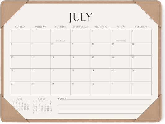 Jotsome Desk Calendar 2025-2026 with Desktop Mat, Academic Desk Pad Calendar From July 2025 to December 2026 14x10.5 inch, Desk Blotter Calendar for Home Office and School, Easy Planning, Apricot