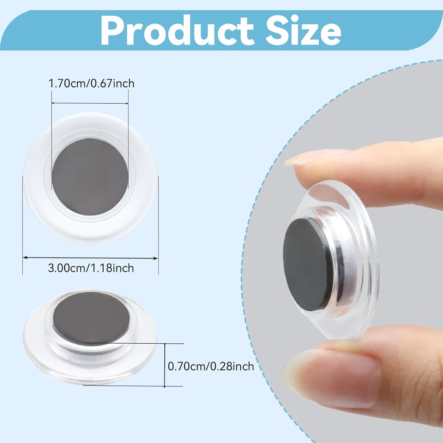 ZDZBLX Fridge Magnets, 28 Pack Magnet Strong Magnets Refrigerator Magnets Small Magnets for Whiteboard, Heavy Duty Magnets Mini Magnets Cute Round Magnets for Fridge, Locker, Classroom, Office (White)