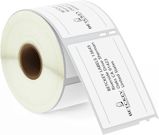 BETCKEY - Compatible DYMO 30324 (2-1/8" x 2-3/4") Multipurpose Labels, Perforated, Compatible with DYMO Labelwriter 450, 4XL, NOT Fit 550 & 5XL [1 Roll/400 Labels]