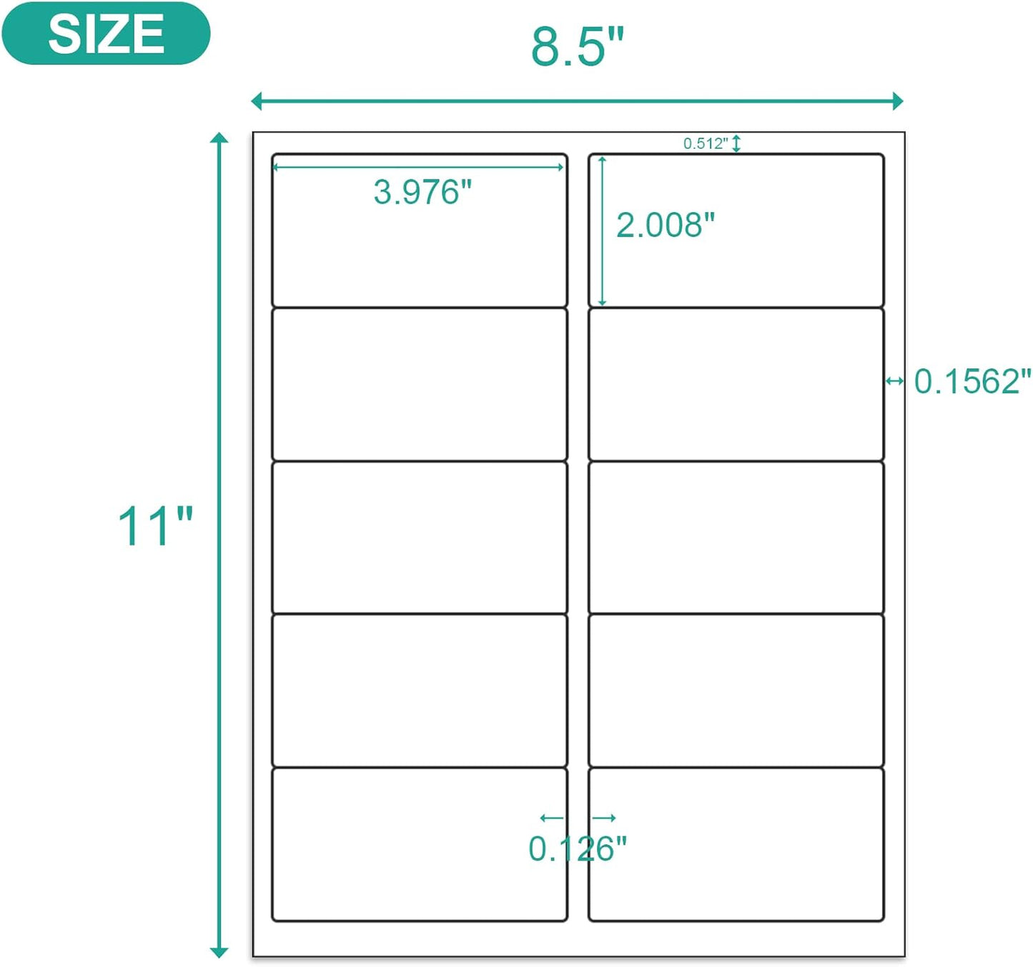 MFLABEL 2x4 Shipping Labels 10-UP - 500 Sheets (5000 Labels!) for Laser/Inkjet Printers | Industrial Adhesive for Boxes/Mailers | FBA & UPS Certified + Free 48 Fragile Stickers