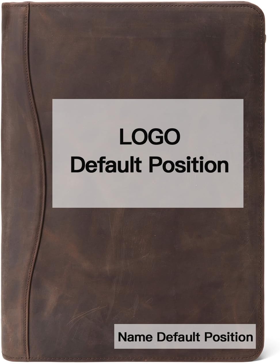 Personalized Genuine Leather Portfolio, Legal Size 8.5 x 14 Pad Holder, Custom Engraved Business Padfolio for Men Women, Zippered Laptop Organizer, Professional Notepad Folio, Dark Khaki
