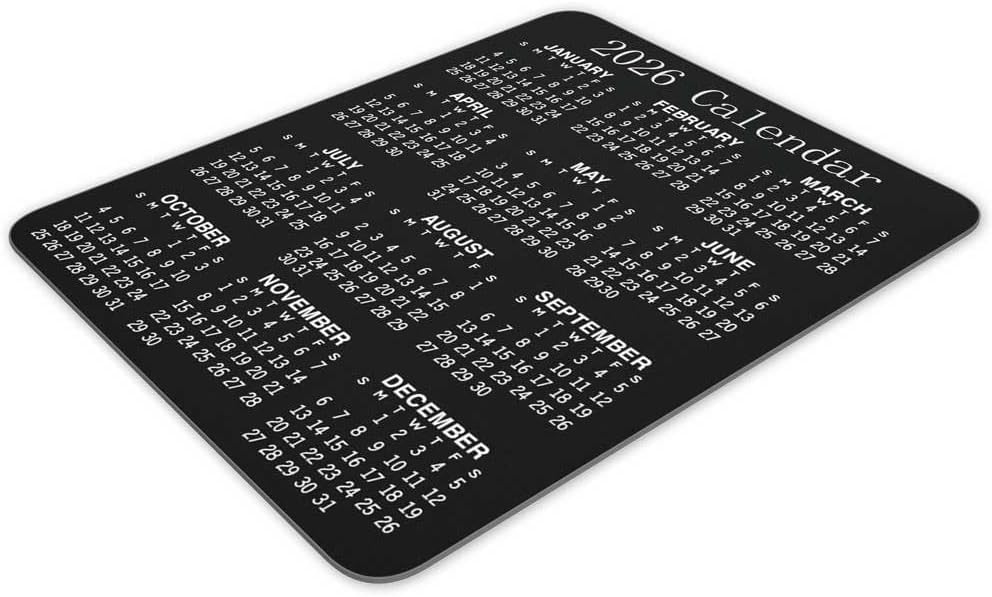 Calendar Mouse pad,2026 Vertical Calendar Natural Rubber Mouse Pad, Quality Creative Gaming Rectangle Mouse Personalized Desk Mouse Pad 9.5 inch x 7.9 inch