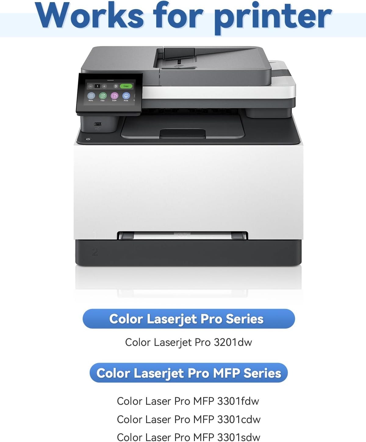 4-Pack 218A Toner Cartridges Set (with Chip) Replacement for HP 218A 218X W2180A Toner Compatible with Color Laserjet Pro MFP 3301fdw 3301cdw 3301sdw Pro 3201dw Printer High Yield Ink (BK/C/Y/M)