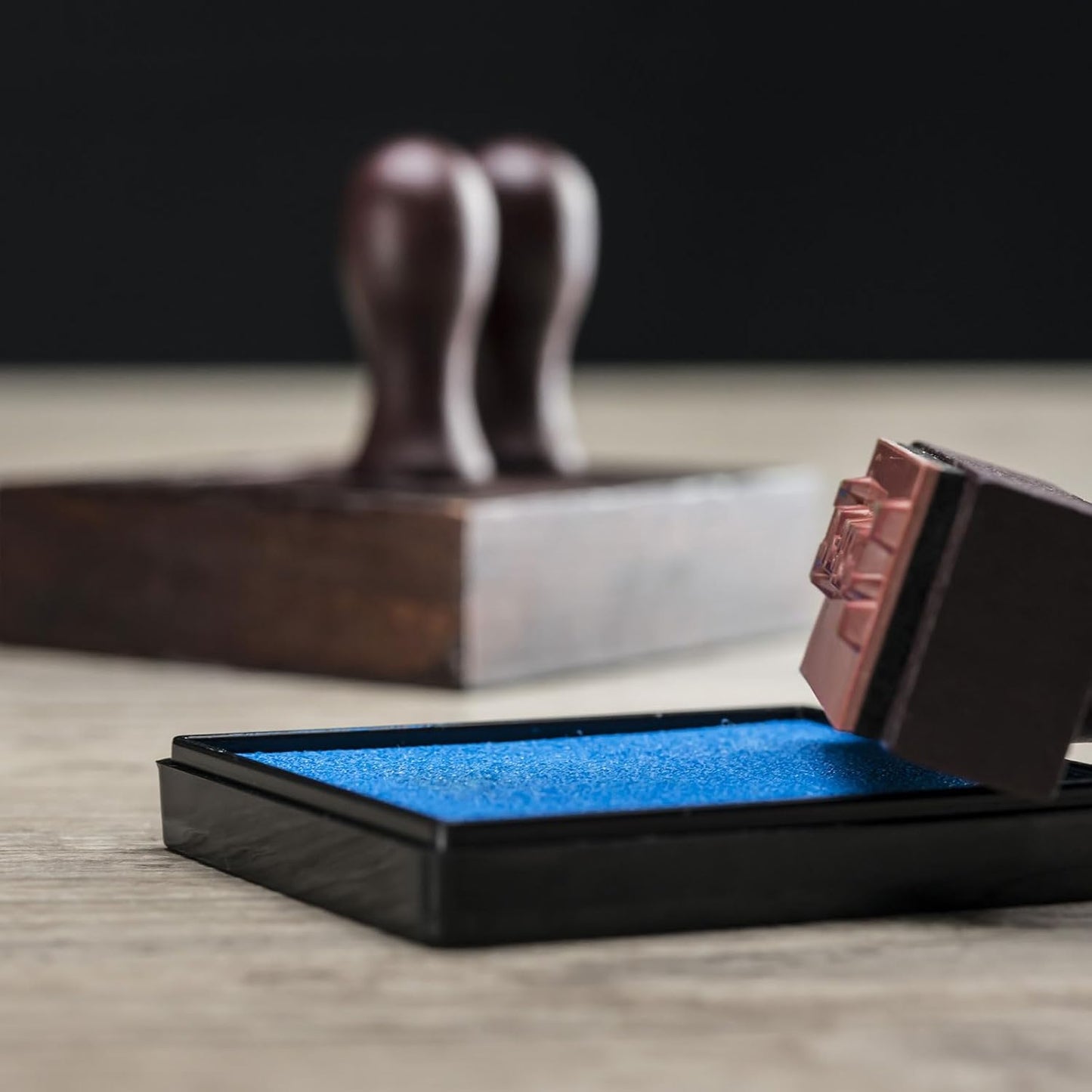 PATIKIL 3"x2" Large Stamp Pad, 2Pcs Washable Craft Ink Pad for Rubber Stamp Card Making Stamping Scrapbook Fingerprint Handprint, Gray/Black