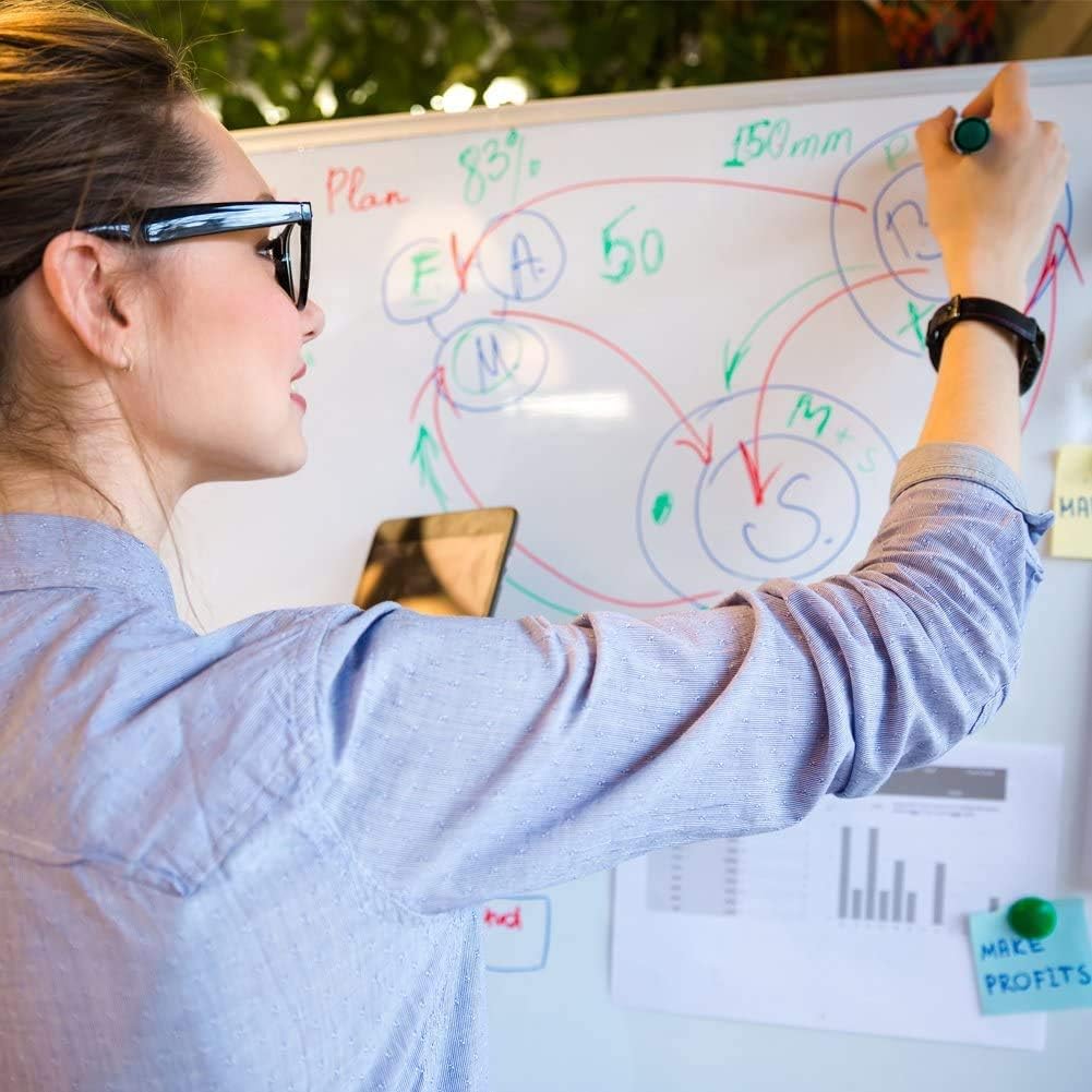 XBoard Magnetic Whiteboard 72 x 40 Inch, Dry Erase White Board for Wall with Marker Tray 6' x 3' | Aluminum Frame Message Presentation Board