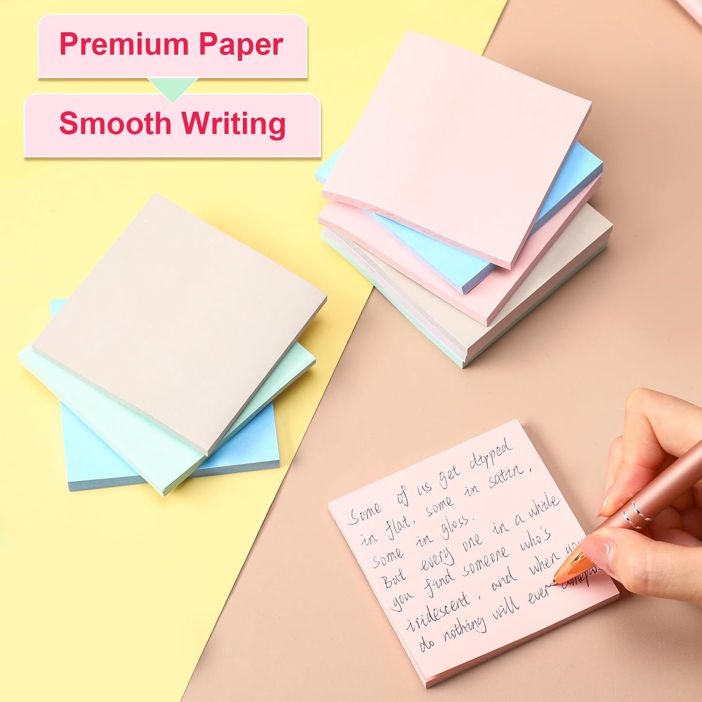 Fainne 120 Pack Sticky Notes Bulk Back to School Supplies Self Stick Note Pads Paper Memo for Office First Day of School Student Teacher Essentials (3x3 Inch,Cute Color)
