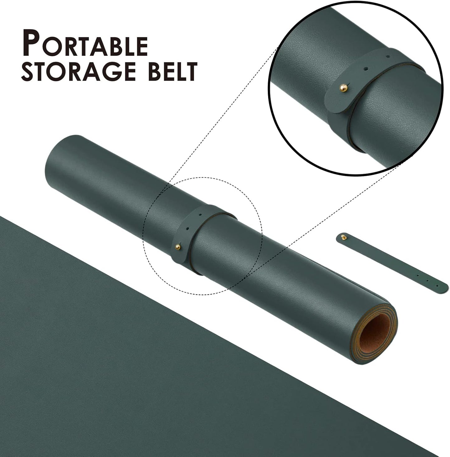 Cork Desk Mat - Small Dual-Sided Desk Pad for Office and Home - Desk Organization and Accessories - Ideal for Large Mouse Pad and Small Desk Mats on Top of Desks(Dark Green,23.6"x 13.8")