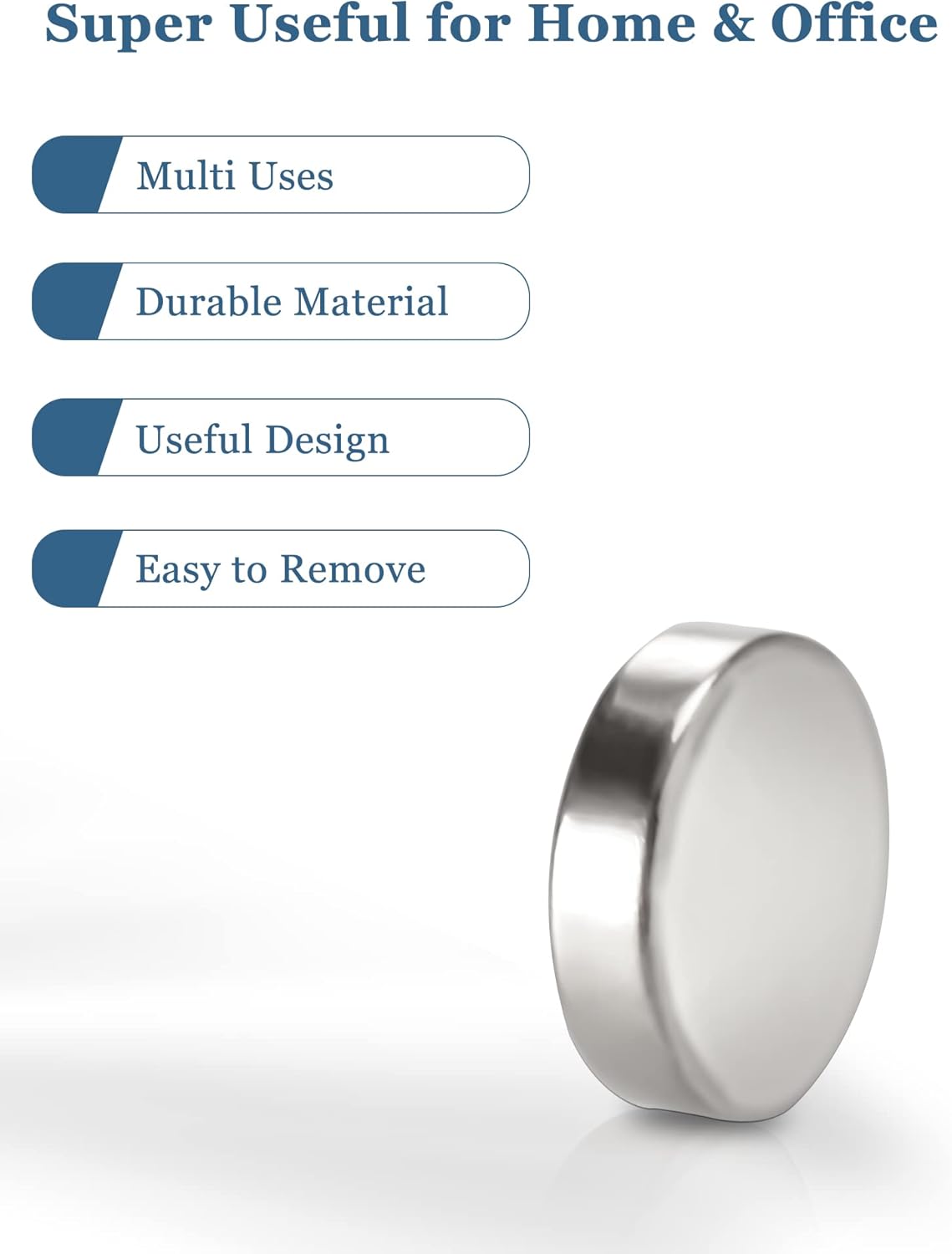 SMARTAKE 100 Pcs Refrigerator Magnets, 10x2.3mm Small Round Fridge Magnet, Multi-Use Premium Neodymium Office Magnets for Fridge, Whiteboard, Billboard in Home, Kitchen, Office and School (Silver)