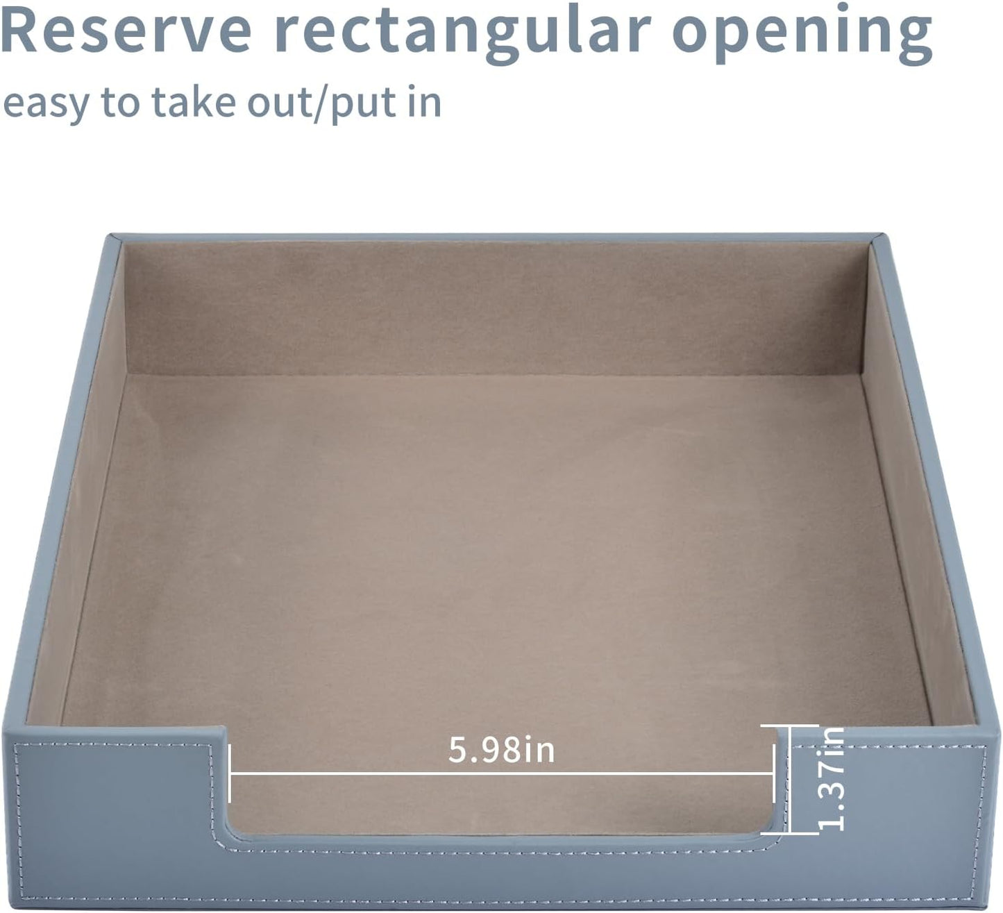 Leather Letter Tray,Stackable File Document Tray,Desk Organizer for Office Supplies,A4 Paper Case Rack,Desktop Organization,Pen Mail Magazine Storage Box (Grey)