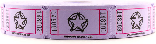 INDIANA TICKET CO. Purple Star Roll Tickets – 2000 Per Roll – Single Roll – 1" x 2" Paper Tickets for Events, Carnivals, Raffles, Admissions, Games, Fundraisers