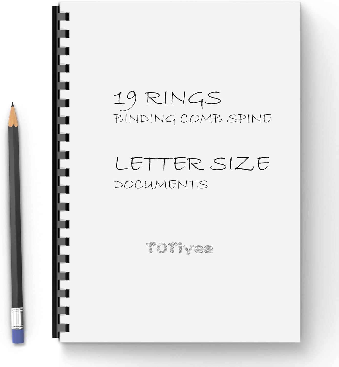 TOTiyea 19 Ring Plastic Binding Combs,1 Inch Diameter,200 Sheet Capacity, Letter Size, Black Comb Binding Spines (10 Pack)