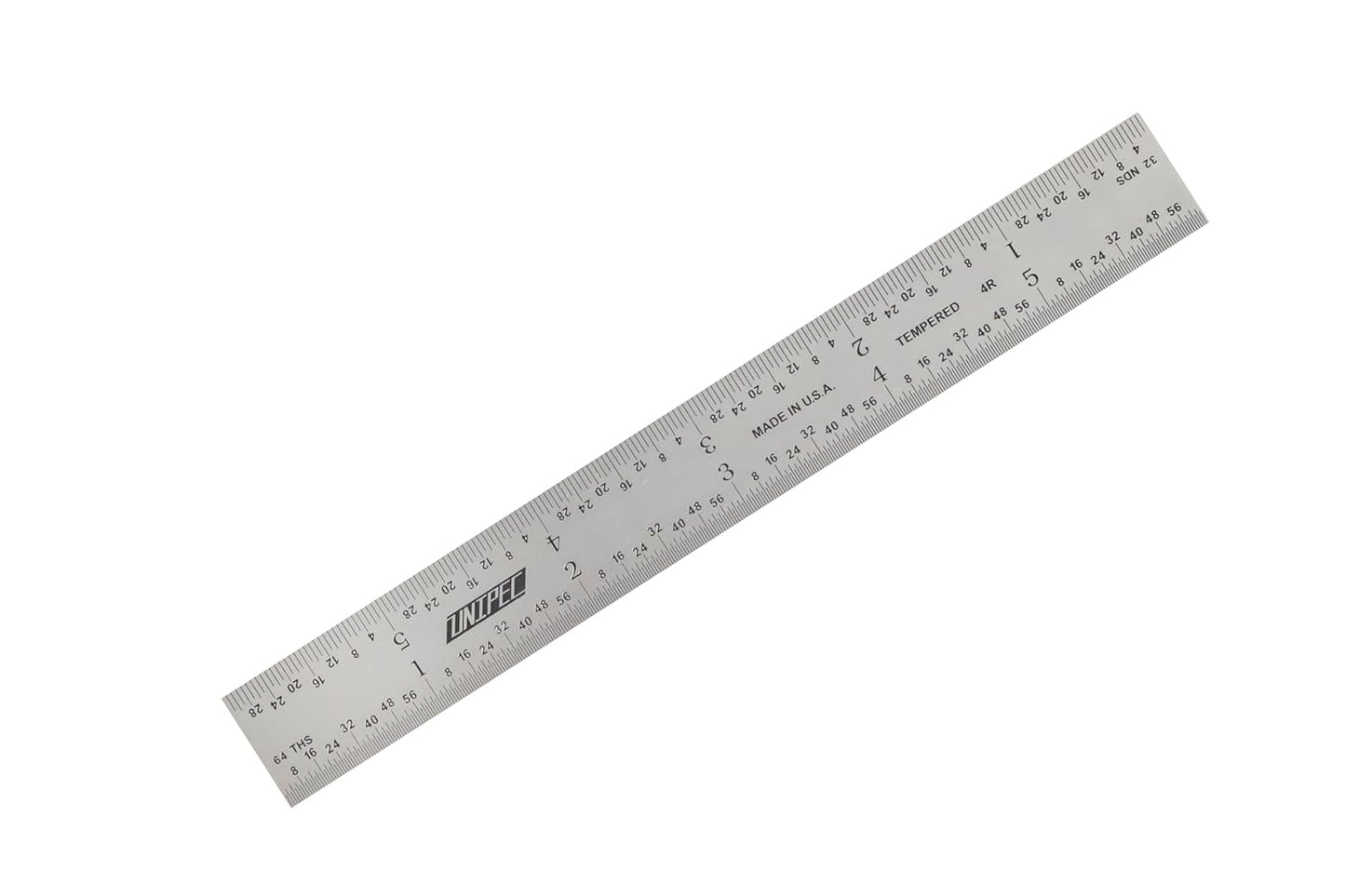 6 Inch Precision Rule, 4R (8ths, 16ths, 32nds, 64ths), Made in US, Metal Working and Fabrication, Carpentry, Woodworking and More (Rigid, 6 Inch)