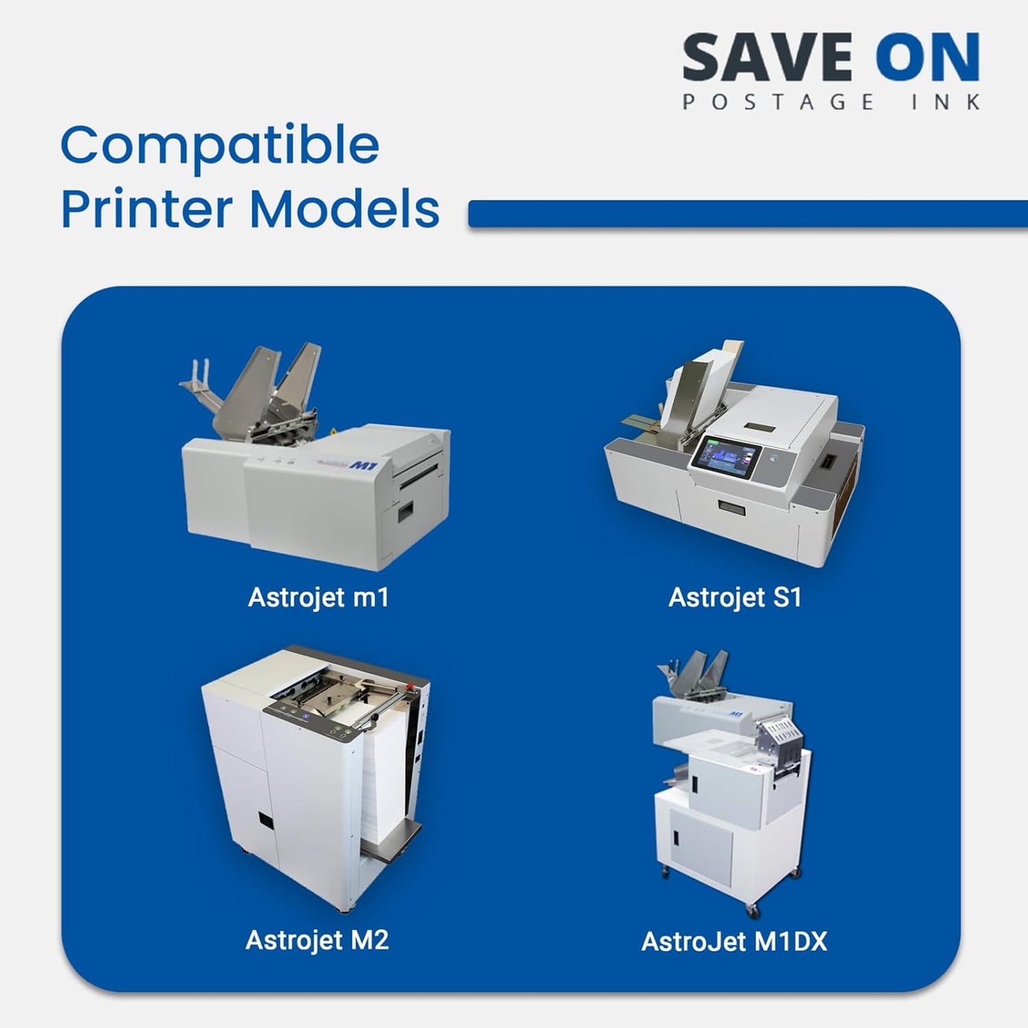 Save On Postage Ink, (2-Pack Memjet Ink Cartridge Compatible Astro 123-2412 | Memjet Ink Compatible HI-Cap Black Ink Tank for AstroJet M1 M2 S1 and M1DX | 2 Pack