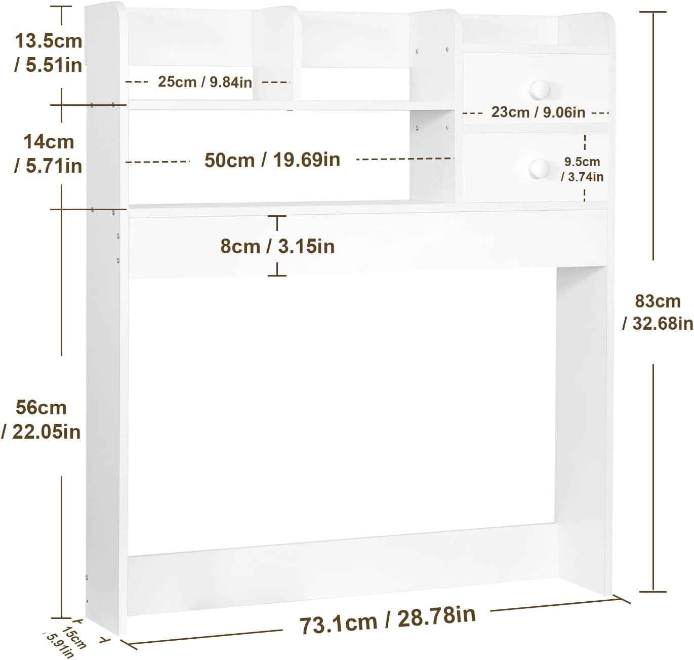 YGYQZ Wood Desk Shelf Organizer, Desk Hutch Top Only, Book Shelf for Comuputer Display Rack Storage Stand for Office, Home, Dorm