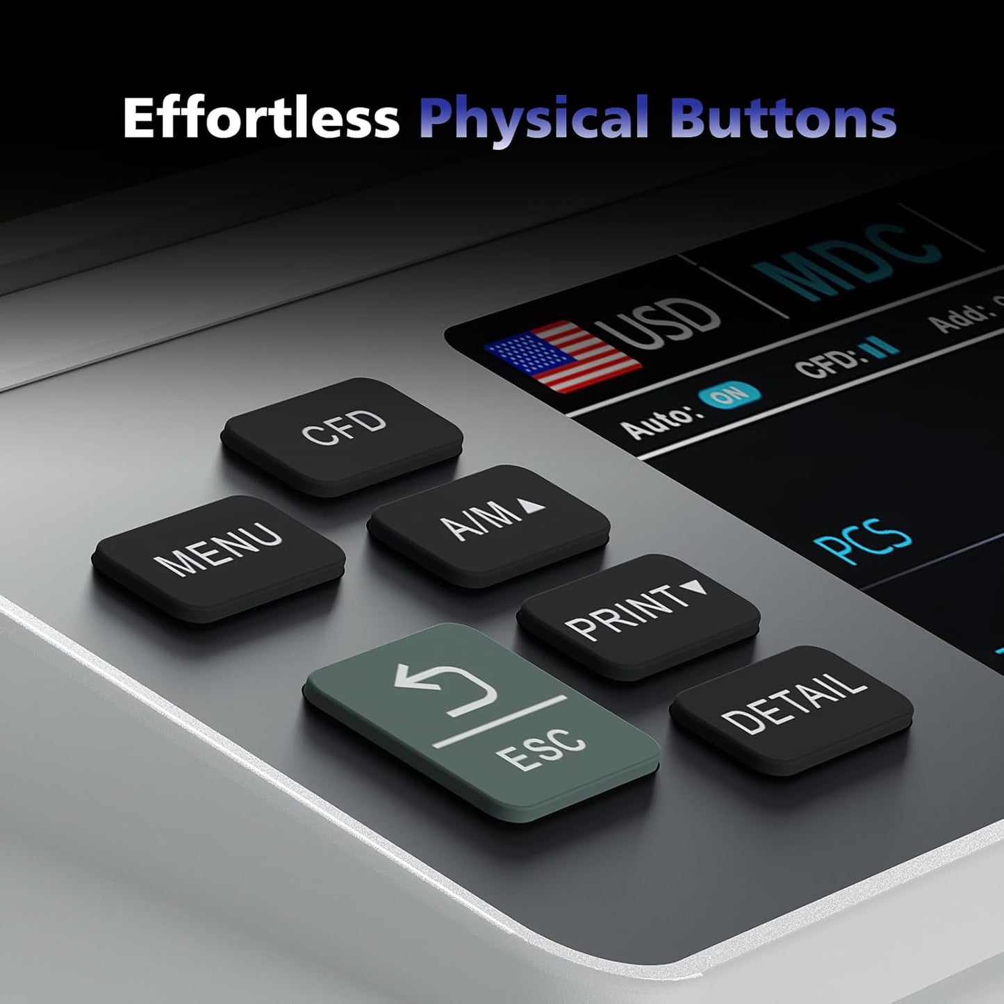 N71 Money Counter Machine Mixed Denomination, Dual-Display Mixed Denomination Value Counting Machine with UV/MG/IR/DD Counterfeit Detection, USD, EUR, MXN, GBP and CAD Business Money Counter