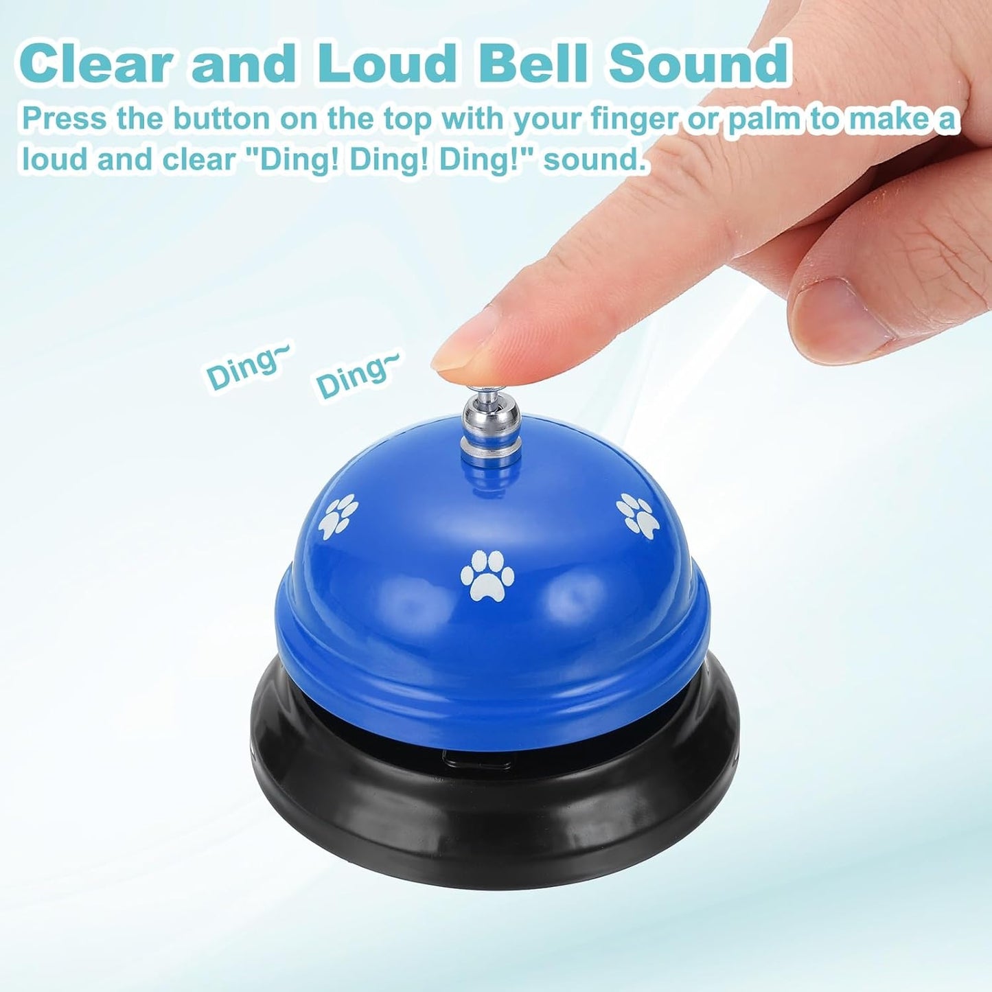 uxcell Desk Service Call Bell, 2.95 Inch Metal Dinner Service Bell Ring for Hotel Restaurant Reception Area and Wedding Party Events, Light Blue
