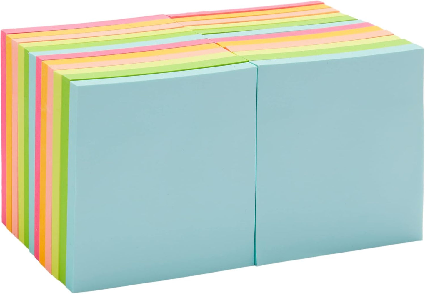 Amazon Basics Square Sticky Notes, Office Supplies for Desk, 3-x-3-inch, 24-Pack, Assorted Colors