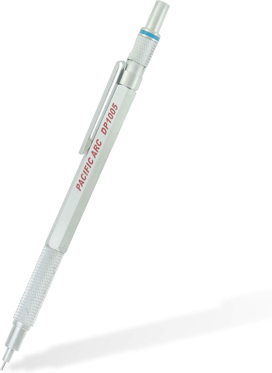 Pacific Arc Chromagraph Metal Mechanical Pencil .5 mm Silver Barrel Mechanical Pencil with Built In Lead Pencil Grade Indicator, Lead Pencil Holder for Drafting, Sketching, and Drawing