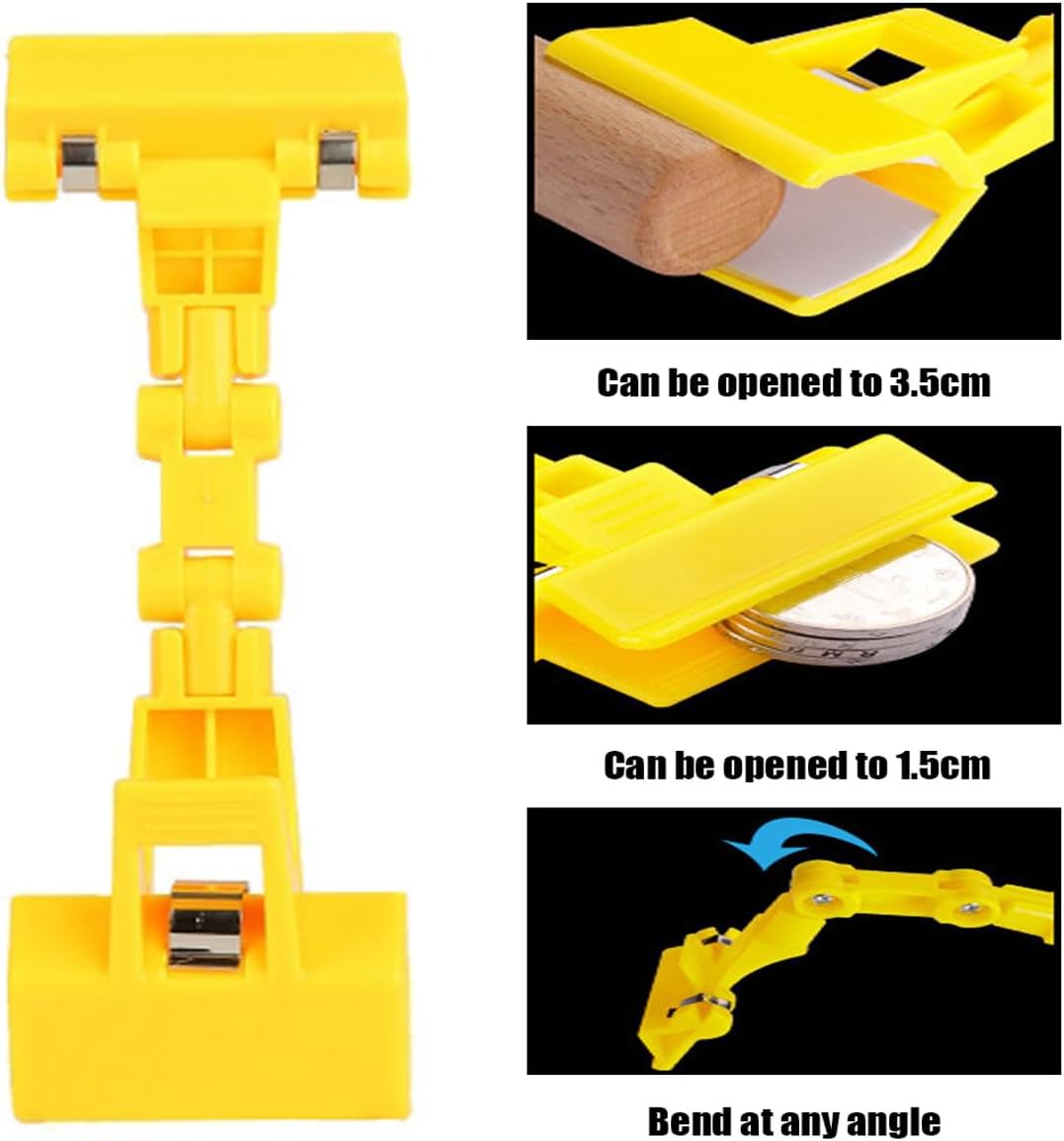5pcs Sign Clips Clip Holder Sign Holder Clip Paper Holder for Table Top Clip On Sign for Paper Holder Computer Monitor Handy Artist Supplies Holder(5pcs Yellow)