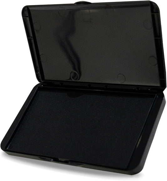 Large Ink Pad for Stamps, 6.14"×3.38" Stamp Pad, Ink Pad for Office, Notarization, and Rubber Stamps (Black