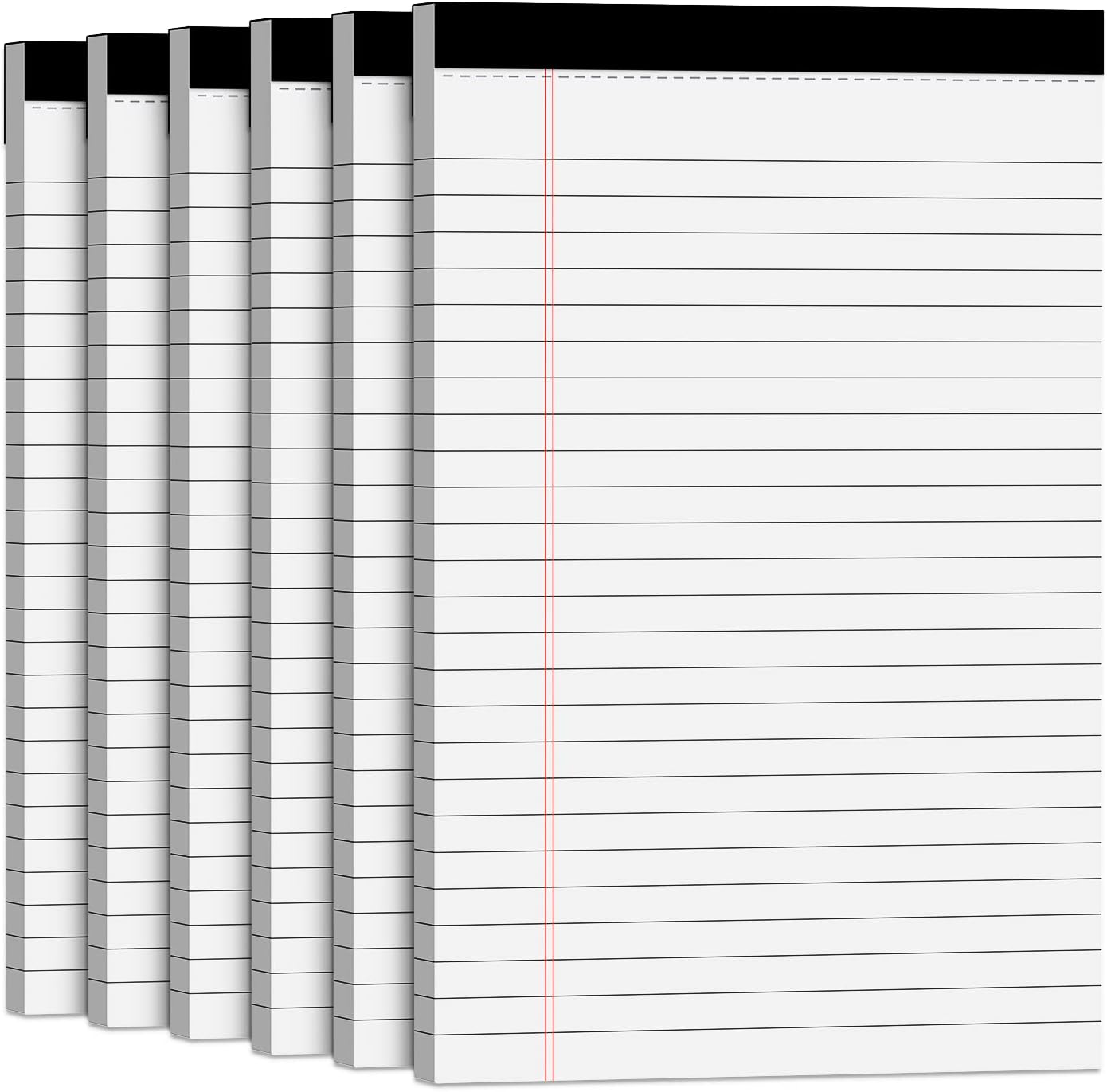 Note Pads 5x8 Small Legal Pads White Notepad, 6 Pack, Narrow Ruled Notepads, Micro Perforated Legal Writing Pads Memo Pad, 30 Sheet/Note Pad, Notebook Paper Tablet for School, Lined Legal Pad 5x8''