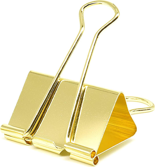 YCVIORING Extra Large Binder Clips 2 Inch (6 Pack), Big Paper Clamps for Office and School, Gold