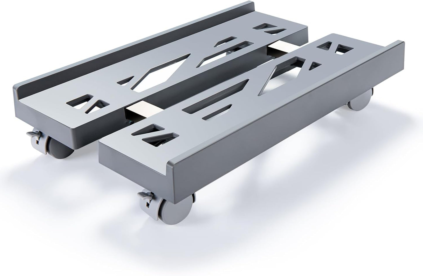 Adjustable Mobile CPU Stand, Ventilated Computer Tower Stand with 4 Caster Wheels Fits Most PC Tower, Under Desk CPU Holder PC Floor Cart Computer Riser for Gamers and Students (Gray)