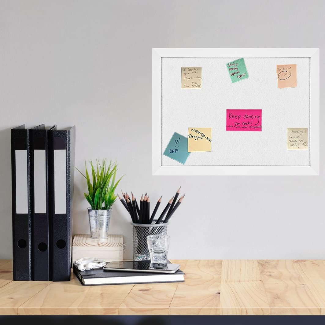 TORASO Cork Board Bulletin Board, Cork Boards for Walls with Pins, Eye Bolts, gaskets, Screws, Pin Board for Office, School and Home (White, 11“x14.5” - 2p)