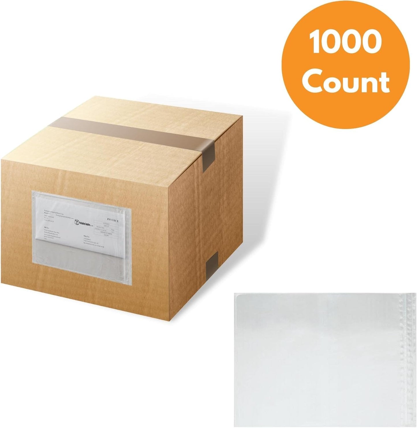 PSBM 1,000 Count Clear 5 x 10 Inch Lock & Press Re-Closable Resealable Adhesive Shipping Label/documents Pouches
