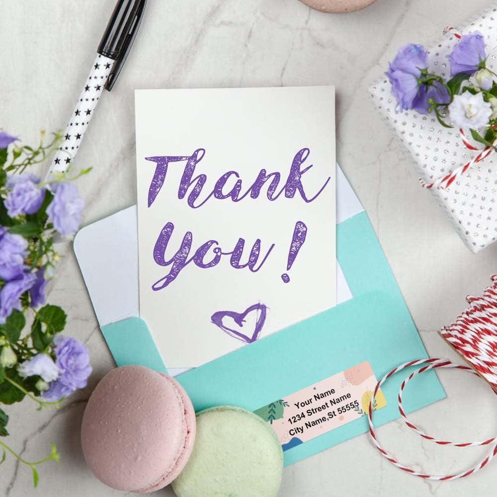 Custom Address Labels - Personalized Address Labels, Colorful Patterns, Can Be Used for Box, Paper, Plastic, Glass, Metal (Set of 100, Glossy Vinyl)