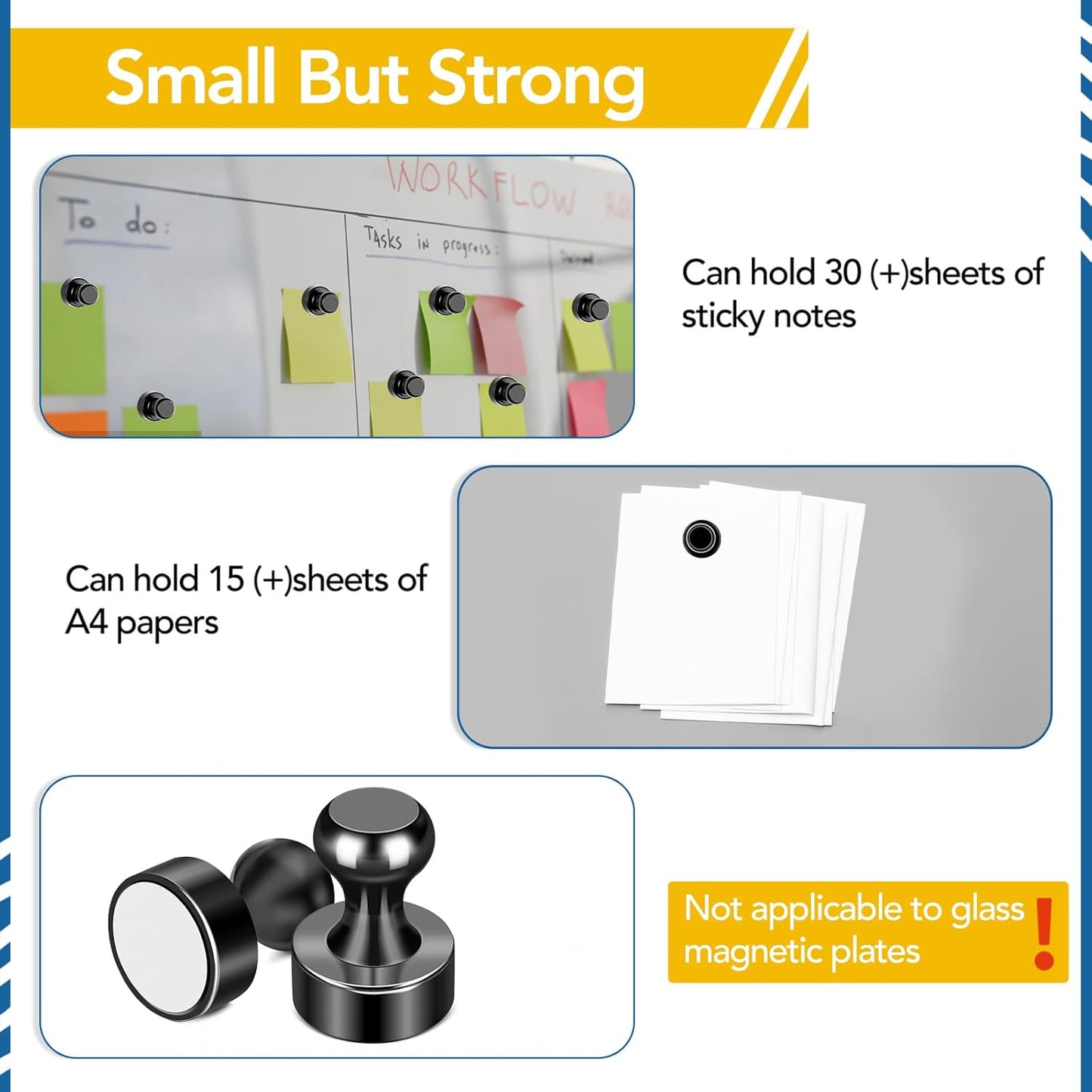 LOVIMAG Fridge Magnets - 28 Pcs Strong Neodymium Magnets for Whiteboard, Refrigerator, Kitchen, Office, School, Locker, Map Decorative