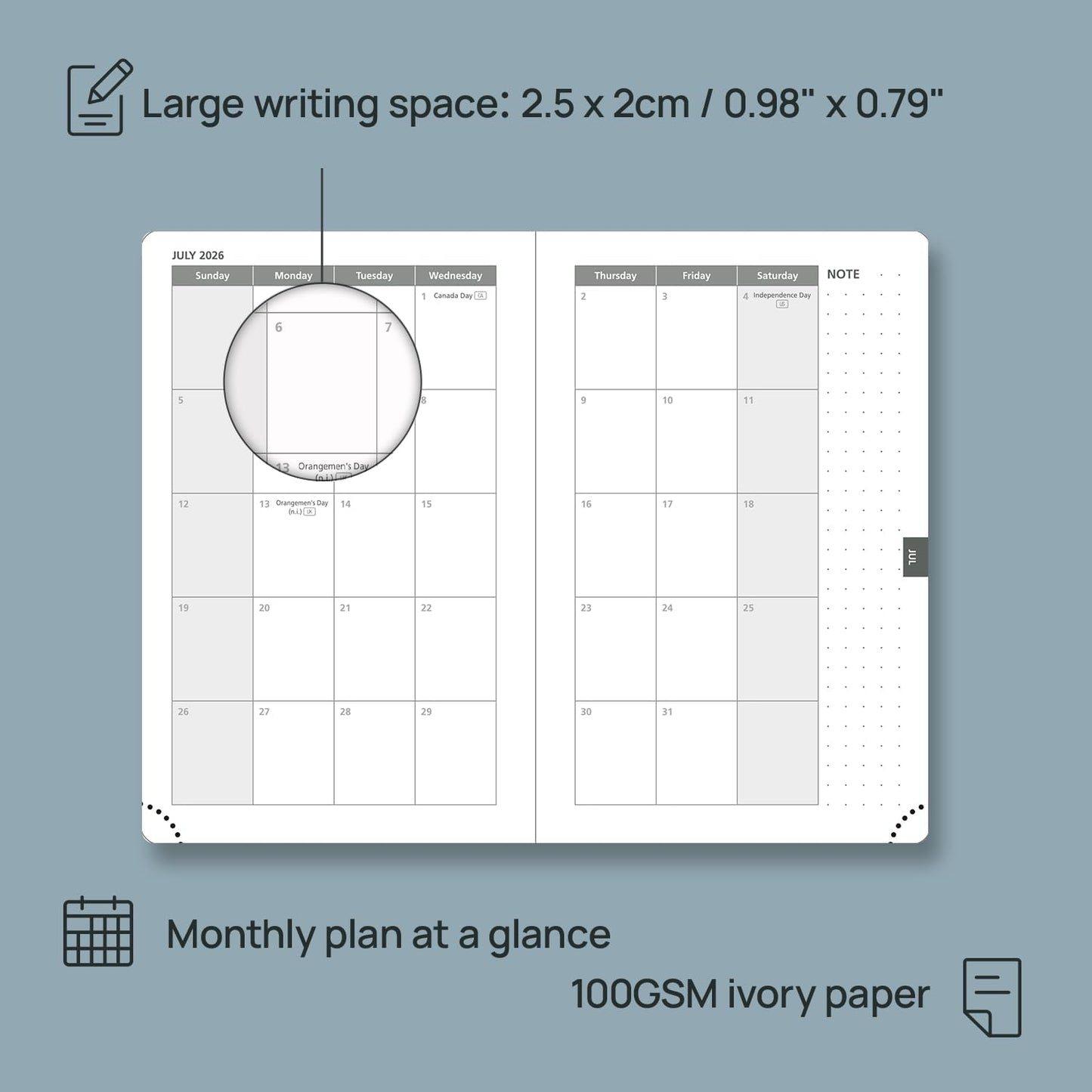 POPRUN Weekly Planner 2026 Pocket Size Calendar (4" x 6.25") 12 Months Notebook with Horizontal Layout, Leather Soft Cover, Inner Pocket, 100GSM Thick Paper, Pen Holder - Lilac