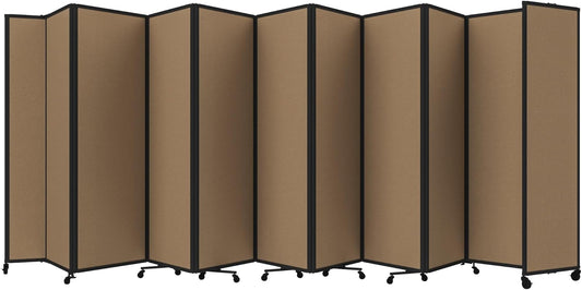 Versare Room Divider 360 Portable Wall Partition | Folding Panels | Large Freestanding Divider | Locking Wheels | Temporary Room Separator