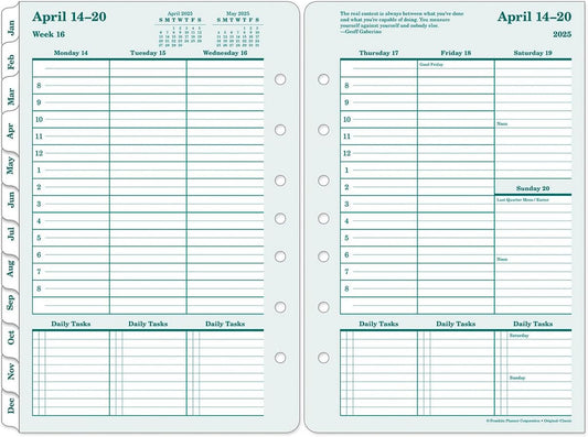 FranklinCovey - Original Weekly Ring-Bound Planner (Classic, Apr 2025 - Mar 2026)