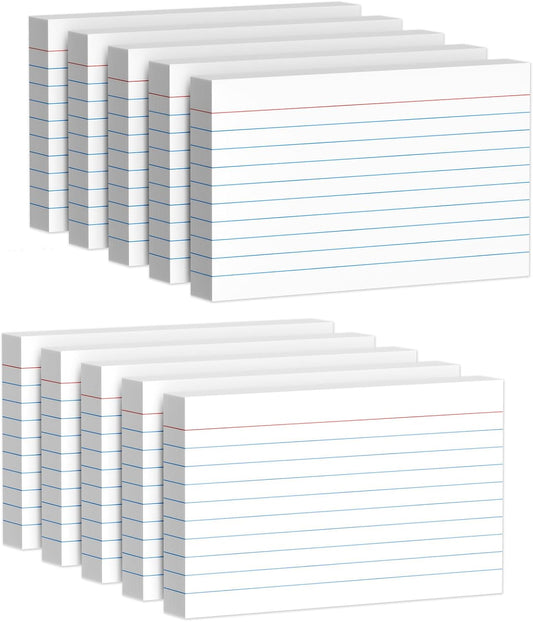 Index Cards 3x5 Inch, 500sheets, Flash Cards,Ruled Lined White Note Cards Paper For Studying, Schools Supplies, College, Office And Home Organization, Note Taking Supplies