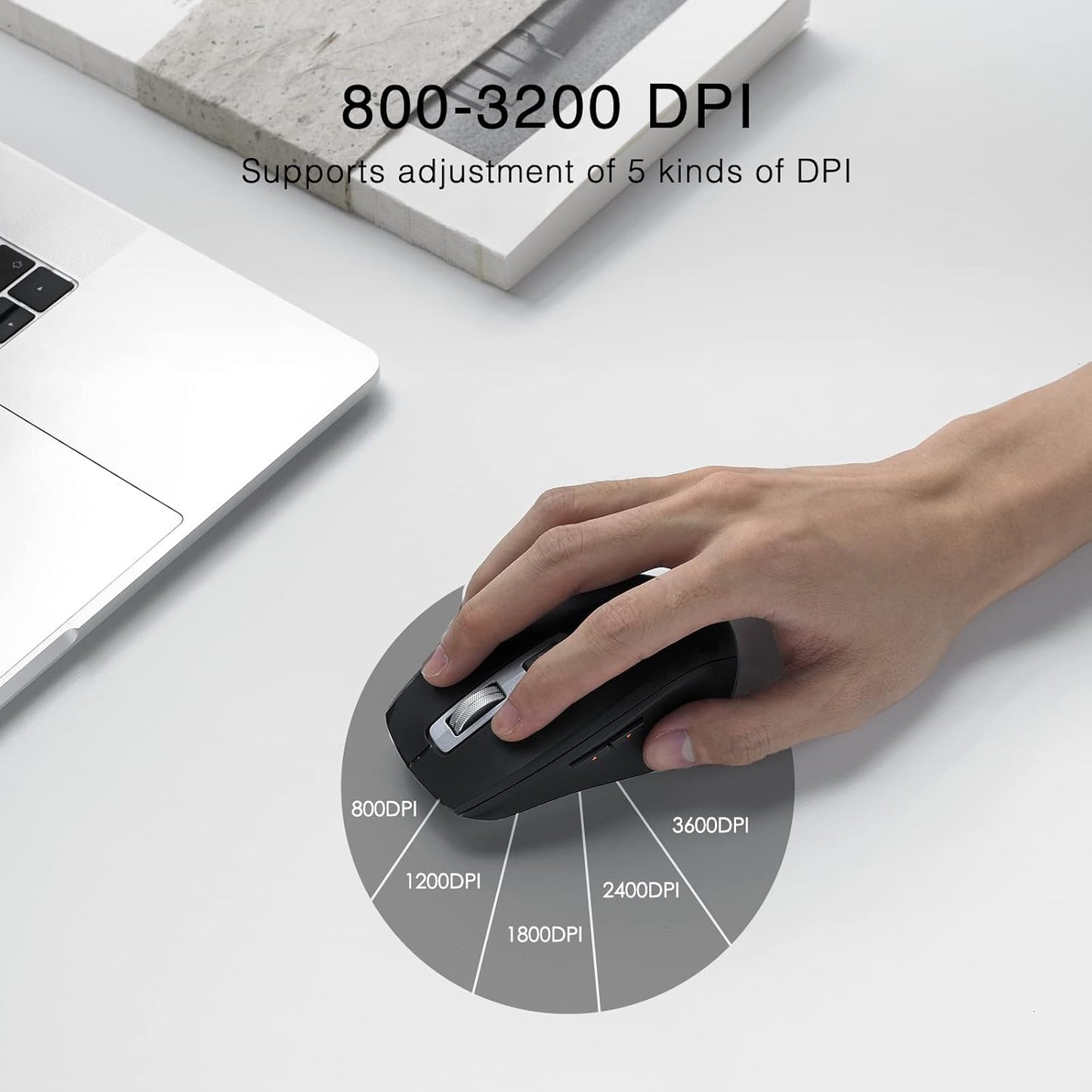 TMICE TKM01A Wireless Bluetooth Mouse Shots Controller Dual Mode (Bluetooth 5.0/ Wireless 2.4GHz) TikTok Controller and Mouse for iPhone, iPad, iOS, Android, Windows Black