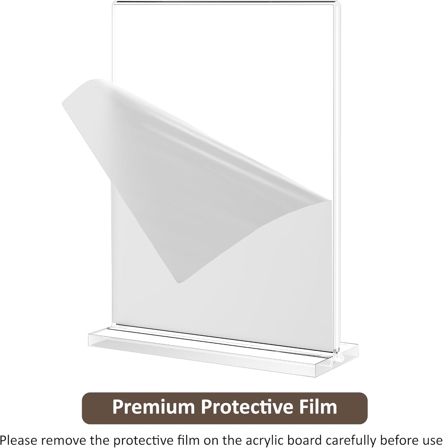 8.5x11 Acrylic Sign Holder 10 Pack, Vertical Double-Sided Display Stand, Clear Sign Holder Plastic Paper Flyer Holder Sign Holders 8.5x11 inches for Restaurants, Office, Store
