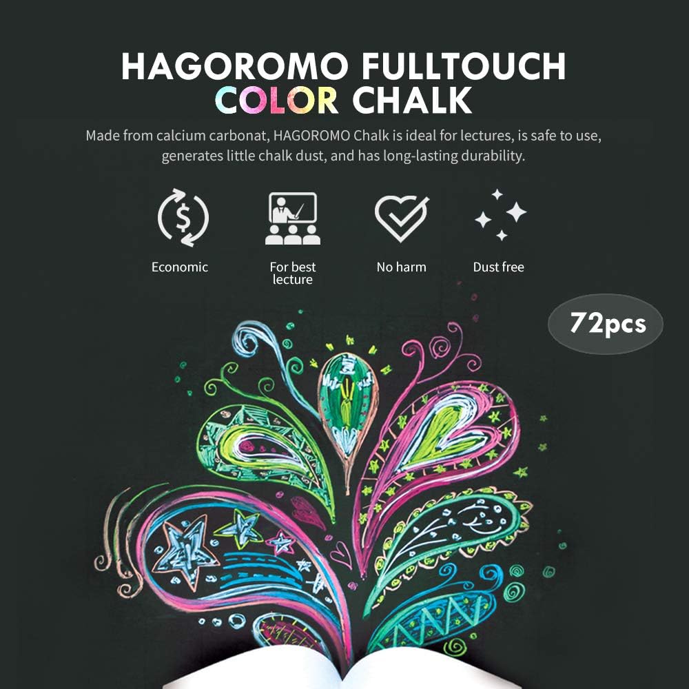 Hagoromo Fulltouch Color Chalk 1 Box [72 Pcs/Red]