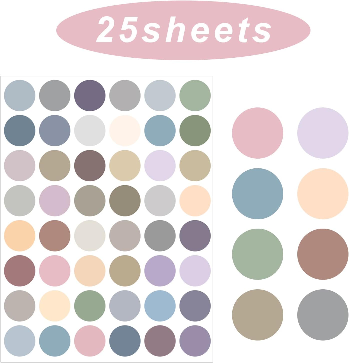 STARLIBOO Dot Stickers - Morandi Color Code Label, Garage Sale & Yard Sale Price Tags, Writable (1200 Labels)