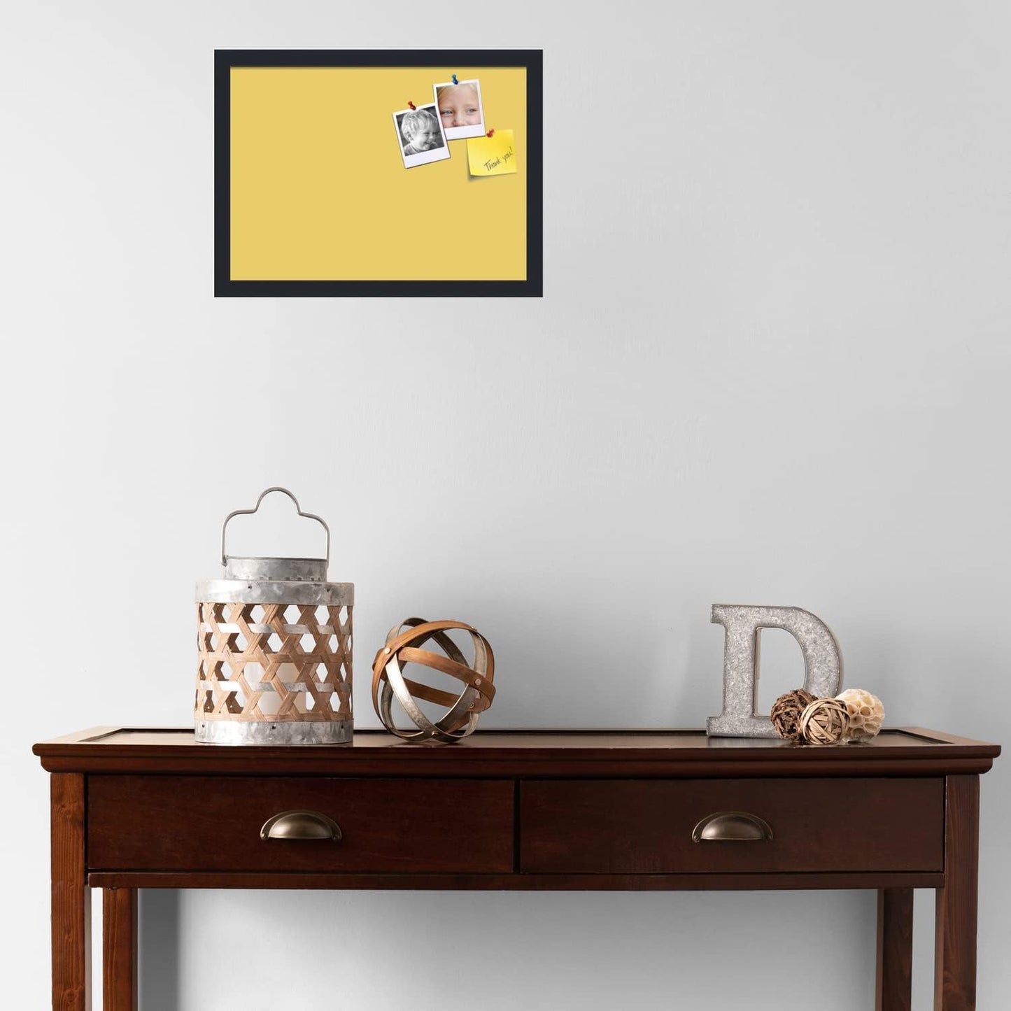 PinPix 18x13 Inch Cork Bulletin Board. This Decorative Framed Pin Board Comes with Honey Pastel Design and a Satin Black Frame. Ideal for Home Office Decor or Message Board (PinPix-1810)