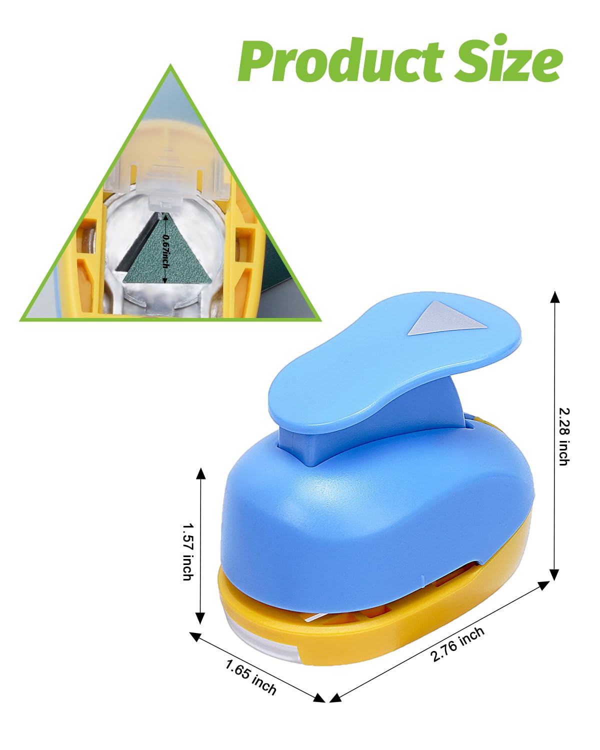 Craft Punch Triangle Hole Puncher Equilateral Length 0.8 Inch Craft Lever Punch Paper Punches for Crafting Scrapbooking DIY Card Making Gift