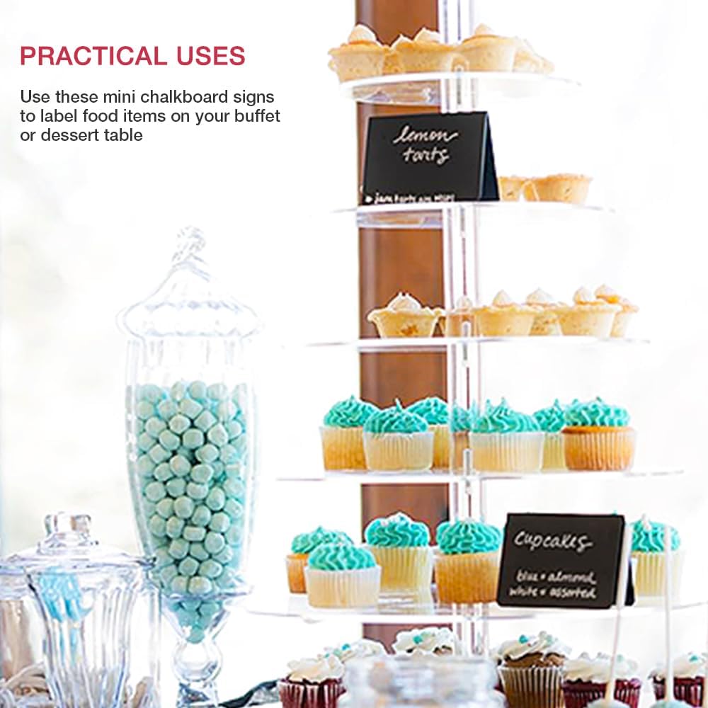 30 Pack Food Labels for Party Buffet, 4x3 Inches Mini Chalk Board Signs, Reusable Food Labels, Buffet Display, Name Tag