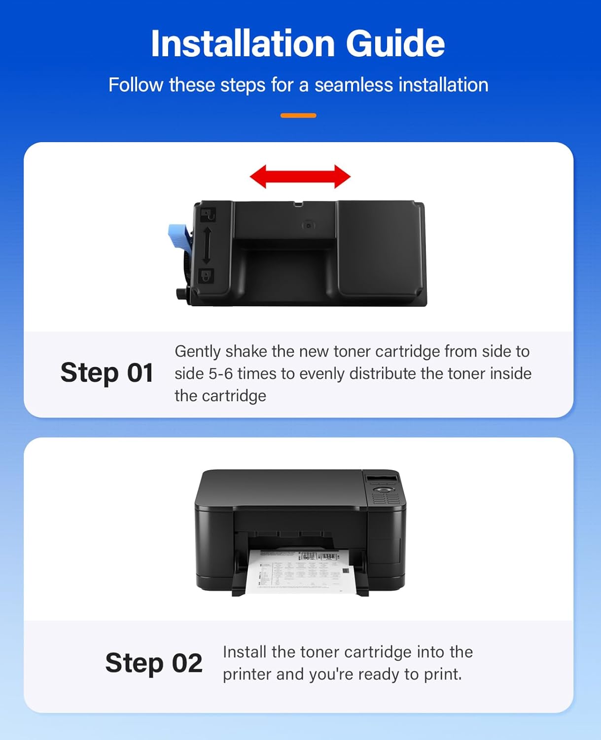 TK-3432 TK3432 Toner Cartridge Black 2-Pack High Yield with Chip Replacement for Kyocera TK-3432 1T0C0W0US0 Compatible with Kyocera ECOSYS PA5500x MA5500ifx Laser Printers,21,000 Pages Monochrome Ink