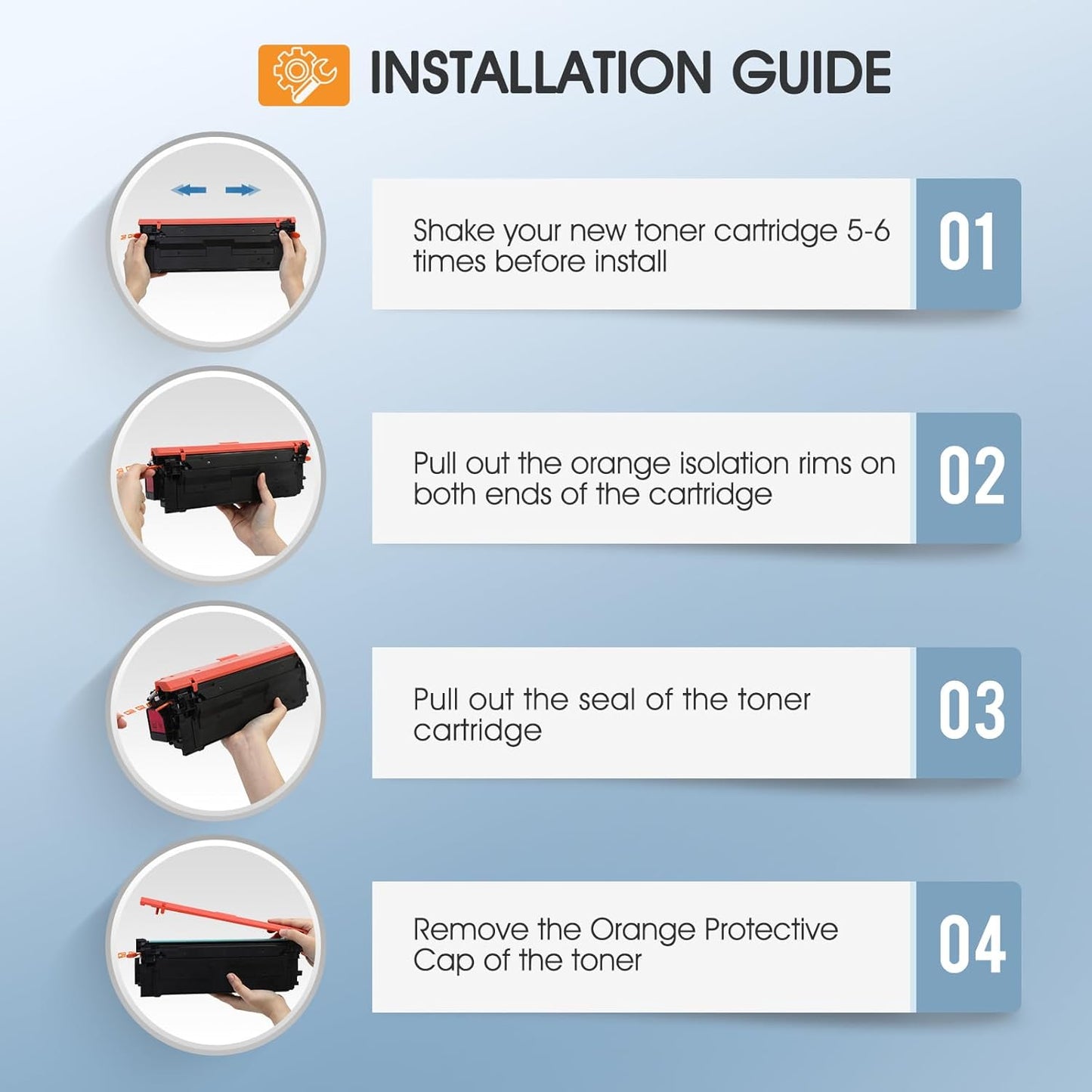 508X 508A Toner Cartridge Set 4-Pack High Yield Replacement for HP 508A 508X M553 Toner Laserjet Enterprise M553 M552 553 MFP M577 CF360X CF361X CF362X CF363X (New Version, Black Cyan Magenta Yellow)
