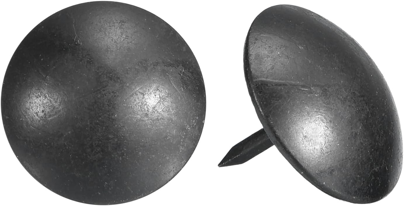 uxcell Upholstery Tacks Nail Pins Furniture, 100Pcs 19x16mm Thumb Tack Pins Assortment Kit Carbon Steel for Home Sofa DIY Decorative Nail Heads Nails, Black