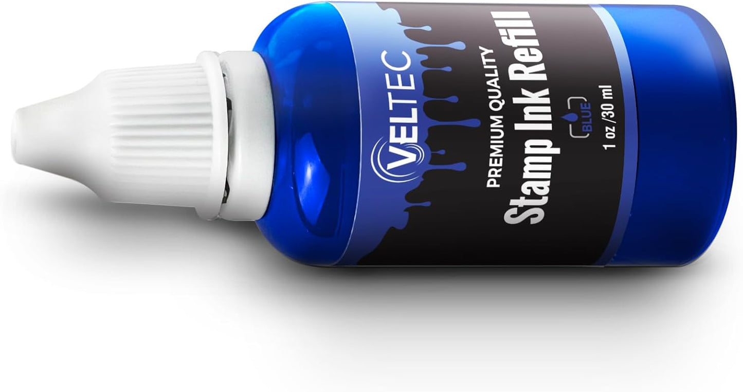 Self-Inking Stamp Refill Ink, Squeeze Bottle – 1 oz. (Blue)