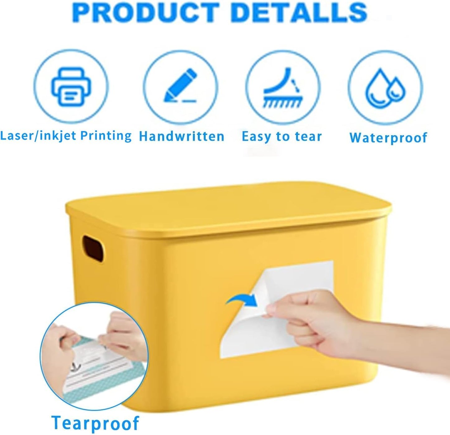 2×3 Inch Removable Blank Freezer Labels,Water/Oil/Tear Resistant/Ink Won't Smudge No Residue (120pcs,1 Bag)